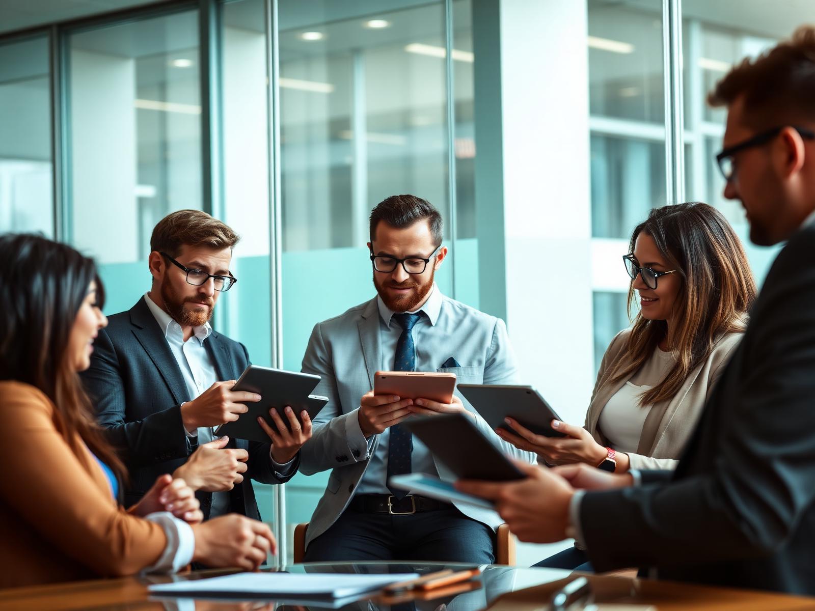 Equipe de consultores em reunião estratégica